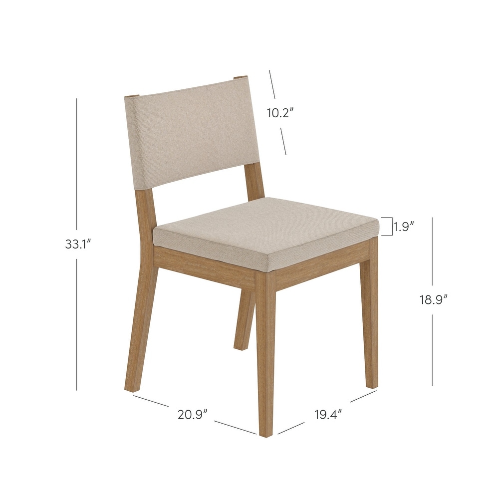 Linus Modern Upholstered Dining Chair  Solid Rubberwood Legs