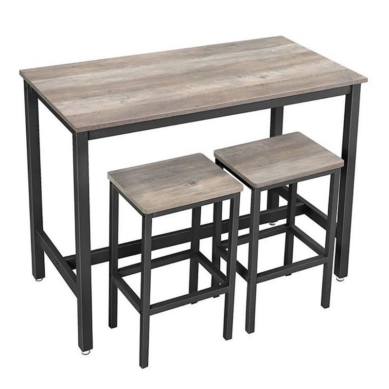 BreeBe Bar Table and Stool Set Greige and Black