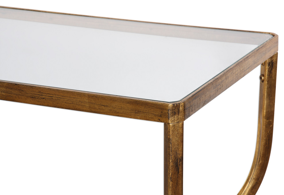 Uttermost Deline Gold Console Table   Contemporary   Console Tables   by HedgeApple  Houzz