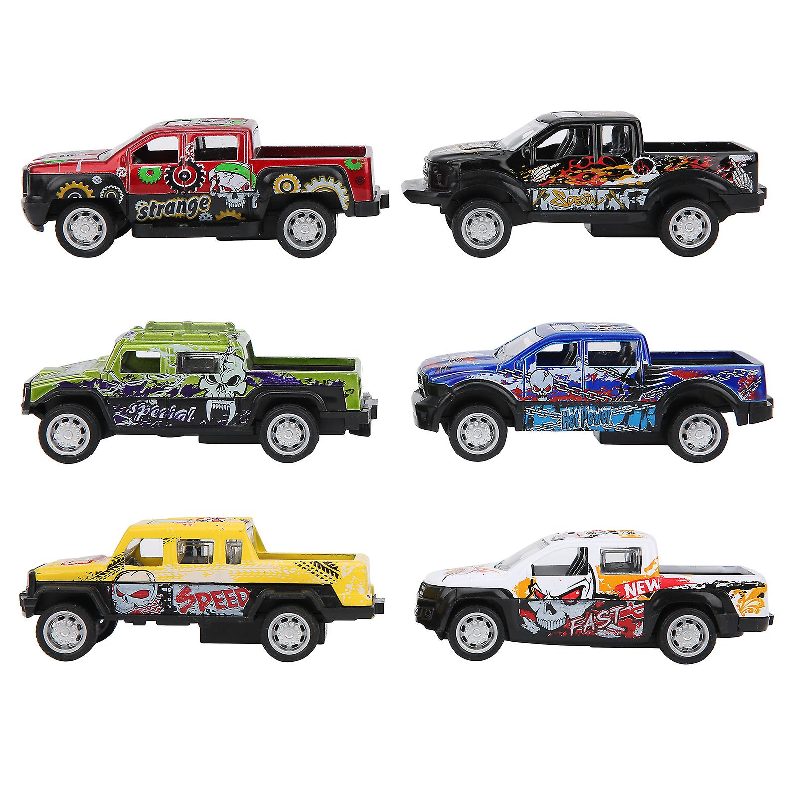 6pcs 1:64 Car Model Simulation Alloy Pickup Vehicle Set Pickup Truck Model Child Toy#1