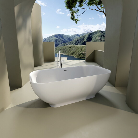 Luxury Solid Surface Freestanding Soaking Bathtub ...