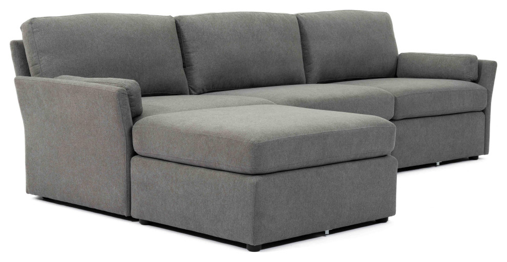 Catarina Gray Chaise Sectional   Grey   Modern   Indoor Chaise Lounge Chairs   by First of a Kind USA Inc  Houzz