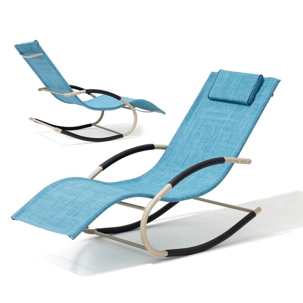 Pellebant Patio Rocking Chairs Chaise Lounge Chairs (Set of 2)