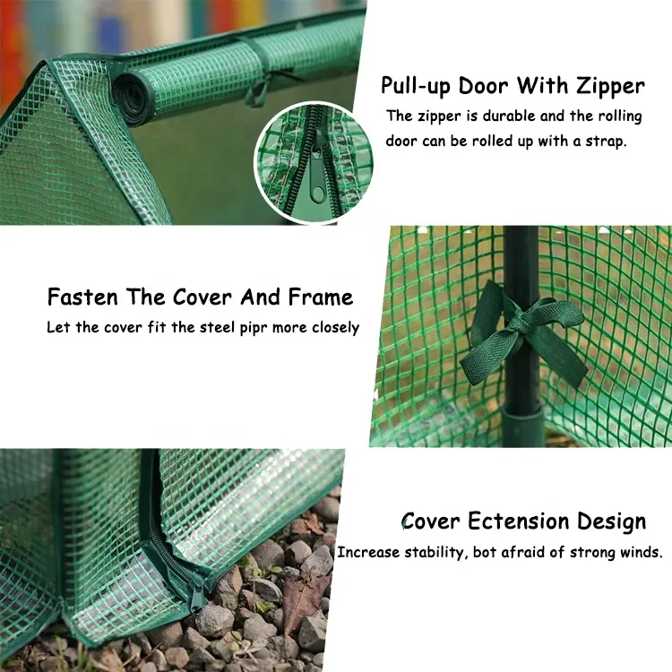 Portable House Shaped Mini Garde Greenhouse Zipper Openings Ground Stables Waterproof UV Protected Green House for Garden Set