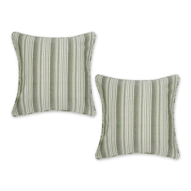 Herringbone Striped Recycled Cotton Square Throw Pillow Cover Design Imports