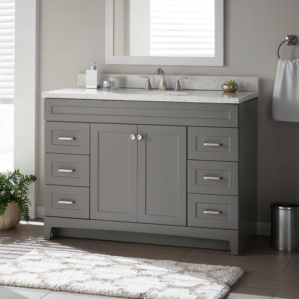 Home Decorators Collection Thornbriar 48.0 in. W x 21.5 in. D x 34.2 in. H Bath Vanity Cabinet without Top in Cement TB4821-CT