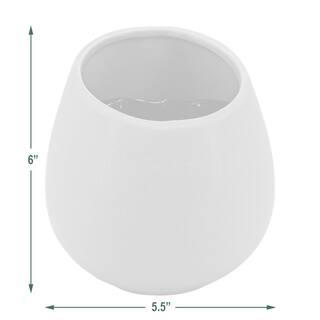 Arcadia Garden Products Round 5 12 in. x 6 in. White Ceramic Wall Planter WP06W