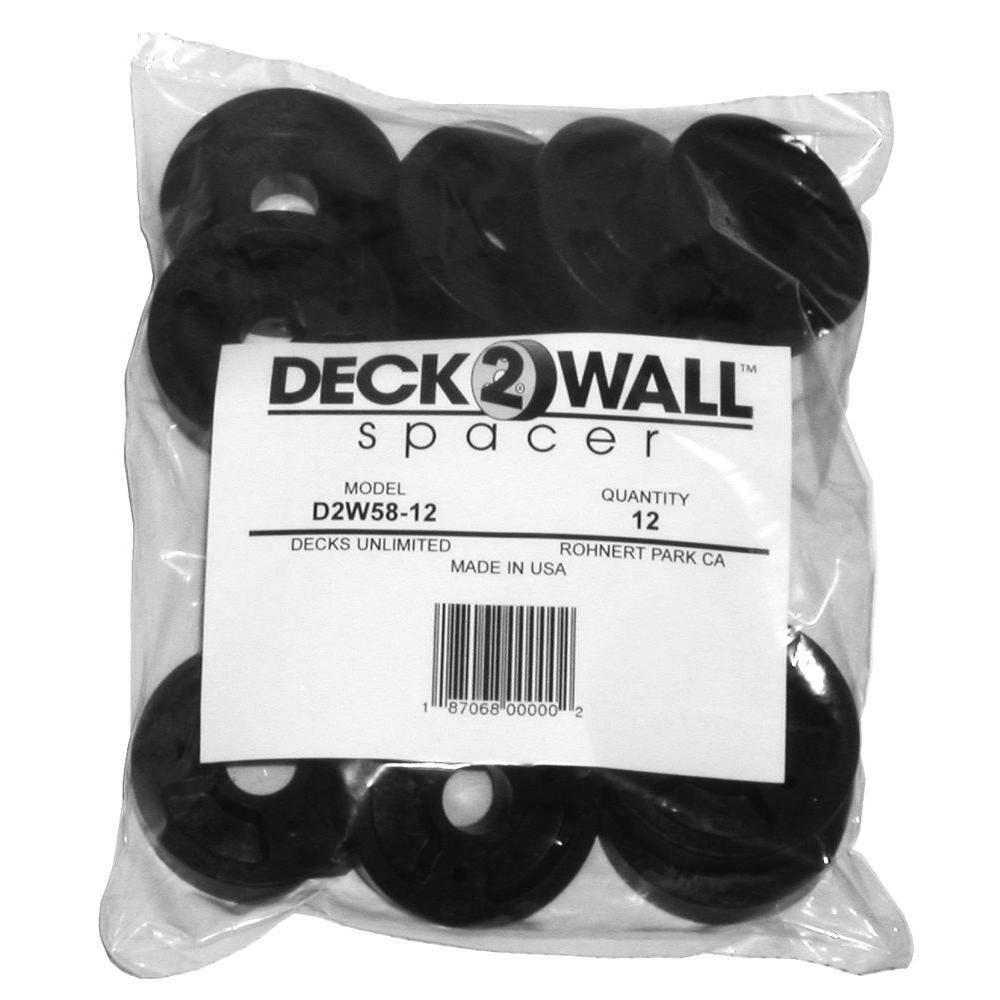 Deck2Wall Spacer Black Polypropylene Spacer 2-12 in. Diameter 58 in. Thick 12 Per Bag D2W58-12