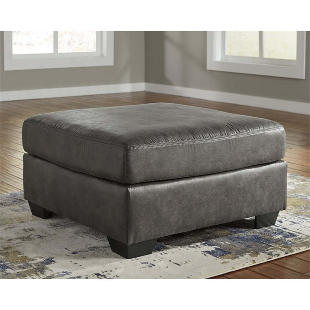 Ashley Furniture Bladen Fabric Oversized Accent Ottoman in Gray  ampBlack   Footstools And Ottomans   by Homesquare  Houzz