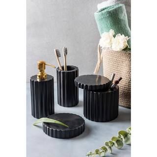 GAURI KOHLI Roksana 4-Piece Black Marble Bath Accessories Set GK51103