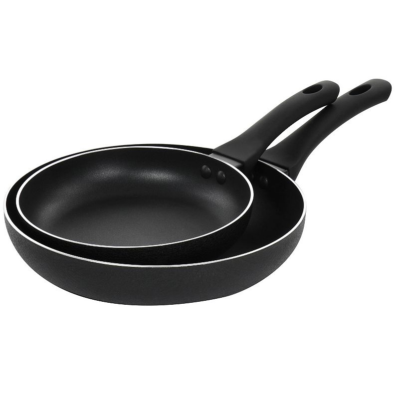 Oster Cocina Ashford 2 Piece Nonstick Aluminum Frying Pan Set in Black