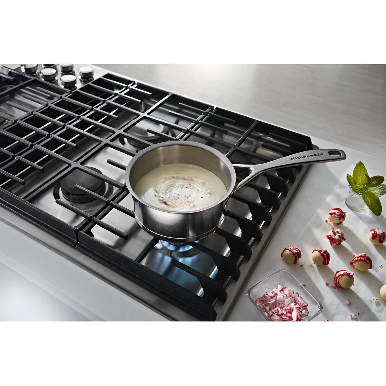 KitchenAid 36-inch Built-in Gas Cooktop with Downdraft KCGD506GSS