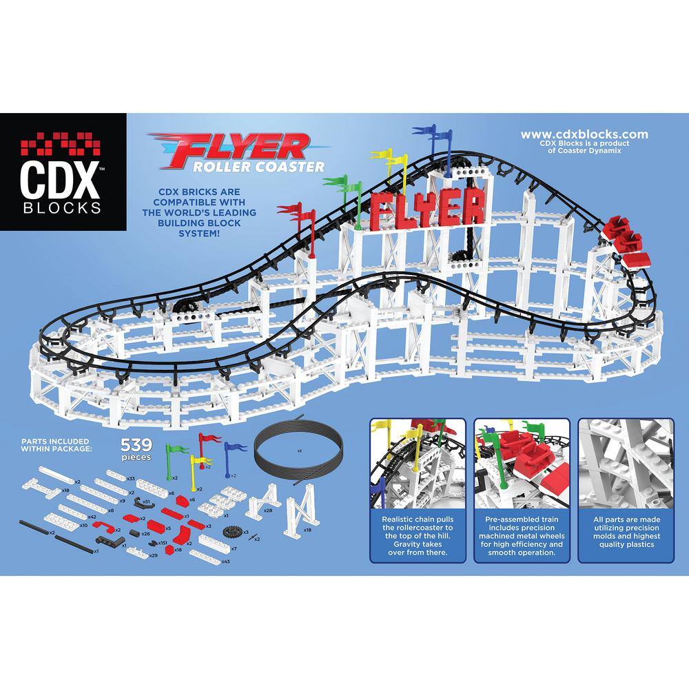 CDX Blocks Brick Construction Flyer Roller Coaster Building Set CDXFLY01