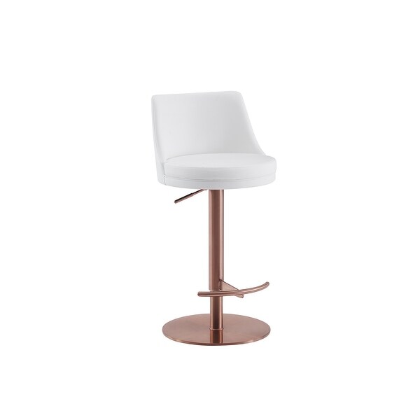 ELEMENT Brushed Rose Goldtone Stainless Steel Swivel Stool - N/A