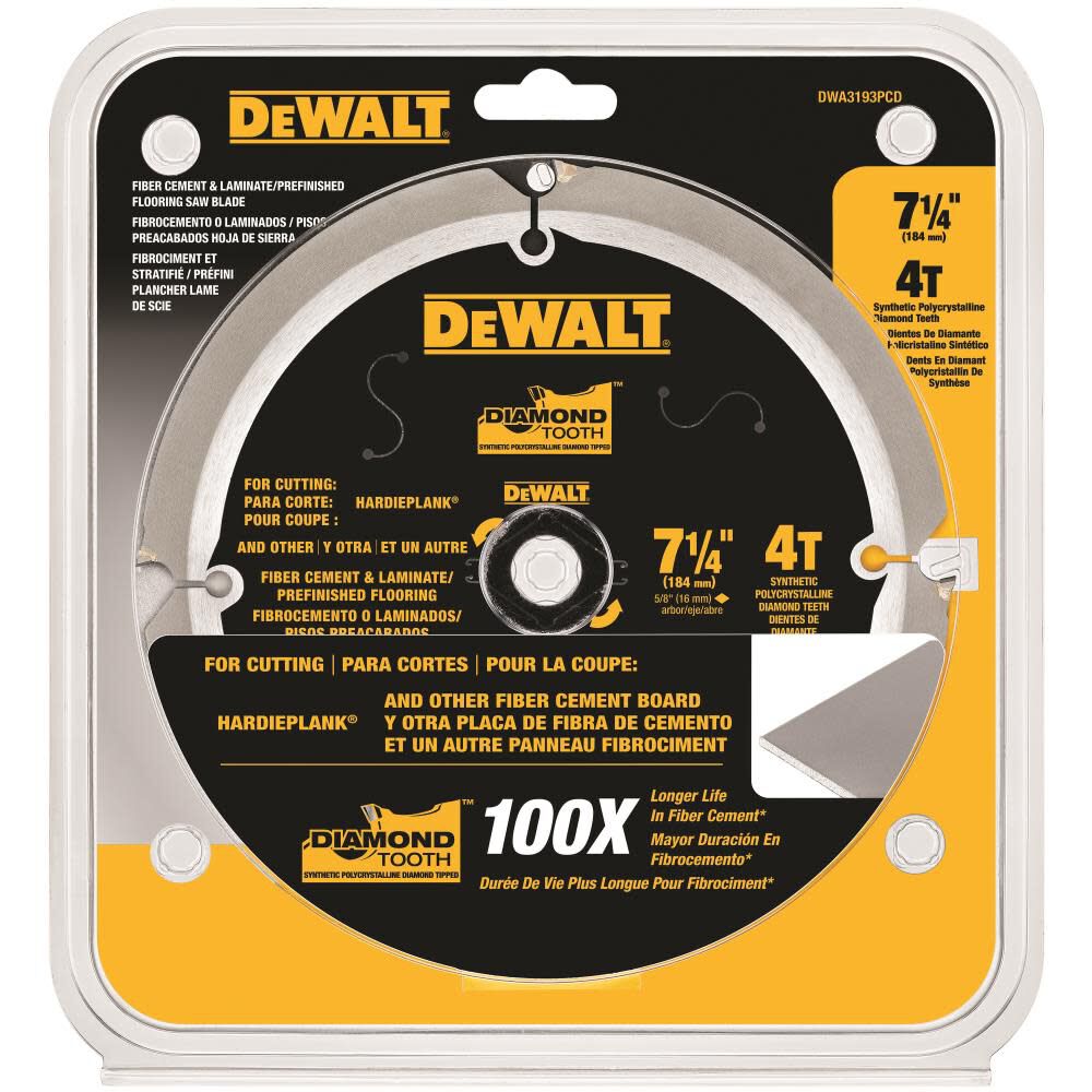 DEWALT 7-1/4-in Fiber Cement 4T PCD Blade DWA3193PCD from DEWALT