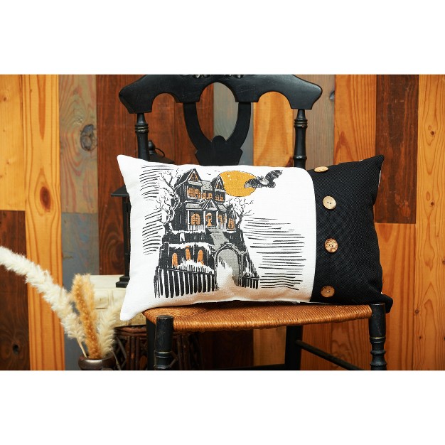 X 20 quot Haunted House Halloween Printed Throw Pillow