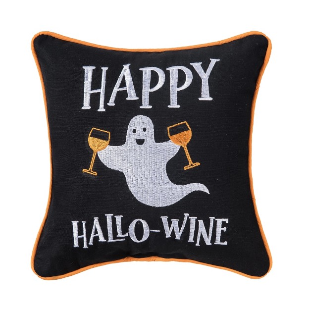 X 10 quot Happy Hallo wine Halloween Pillow