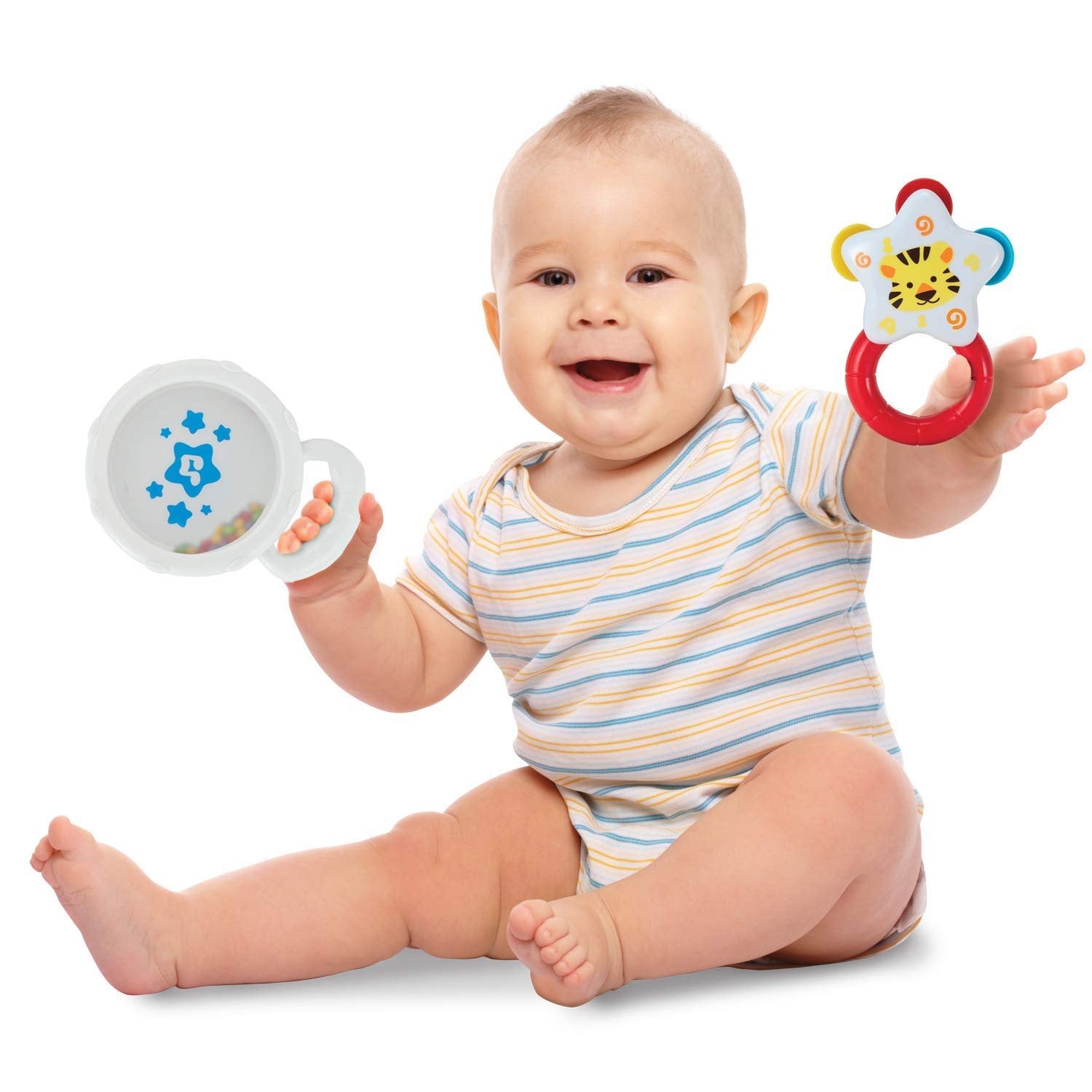 KiddoLab Musical Instruments Set with an Electronic Trumpet and Rattles for Babies. Toddler Learning Toys for Early Development.