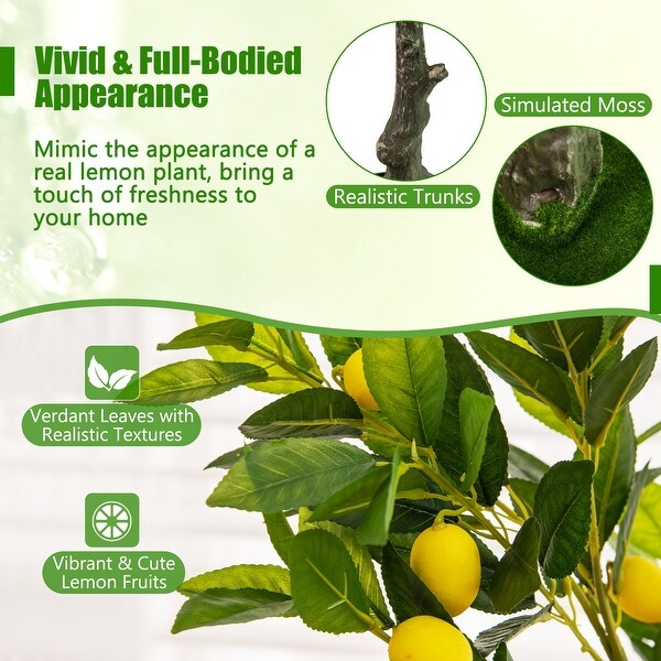 Artificial Lemon Tree Tall Fake Lemon Plant wuth Lemon Fruits