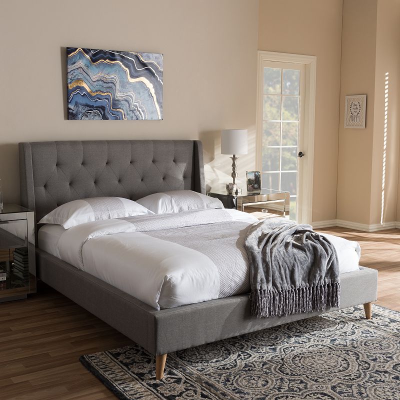 Baxton Studio Adelaide Tufted Platform Bed