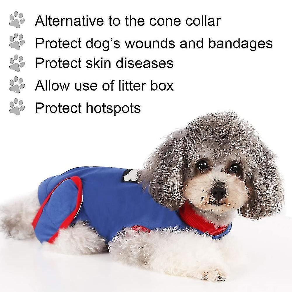 Recovery Suit For Dogs Cats After Surgery， Recovery Shirt For Male Female Dog Abdominal Wounds Banda