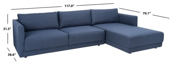 Safavieh Couture Ludovic Contemporary Sofa   Contemporary   Sectional Sofas   by Safavieh  Houzz