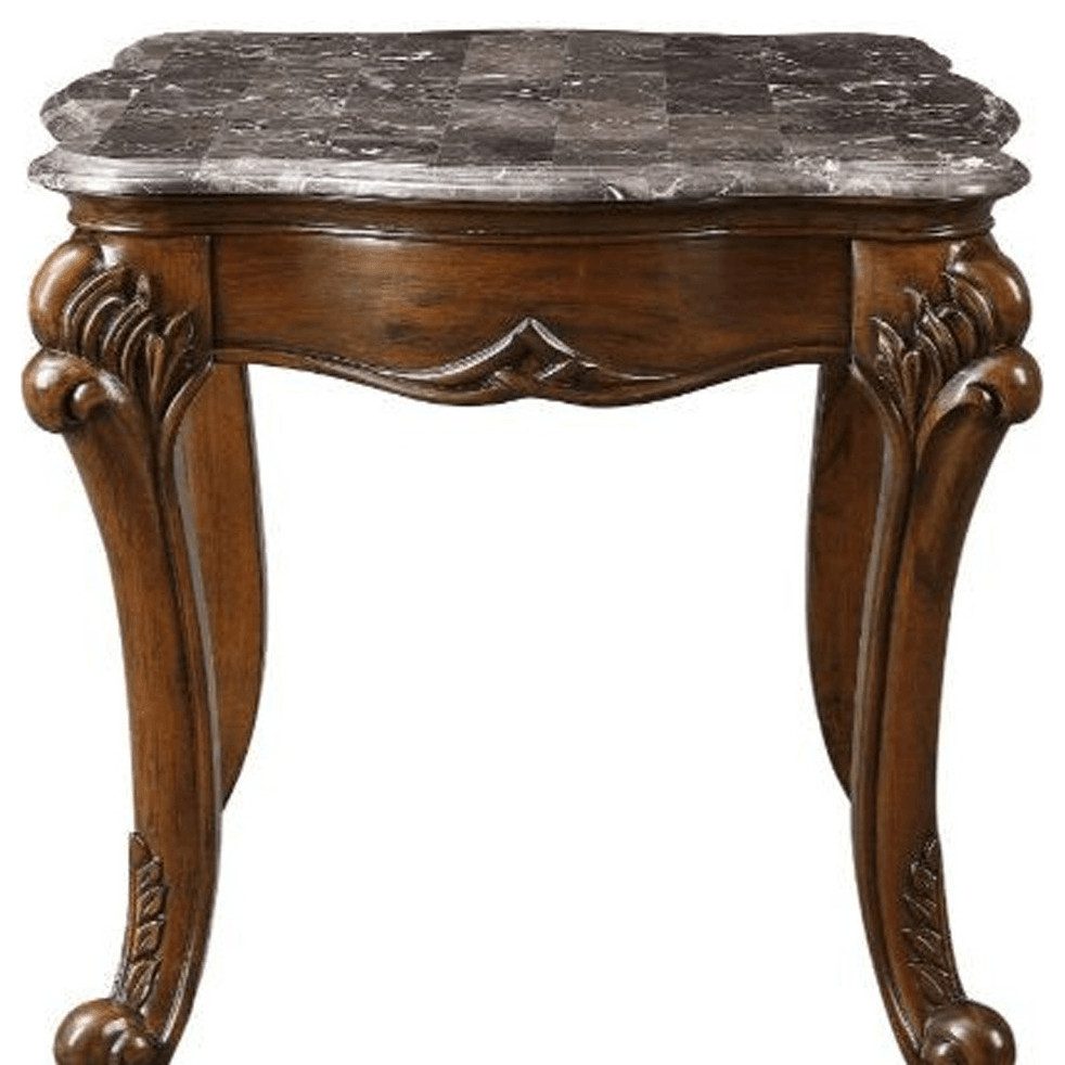 24 quotCherry And Brown Marble  Polyresin Rectangular End Table   Victorian   Side Tables And End Tables   by HomeRoots  Houzz