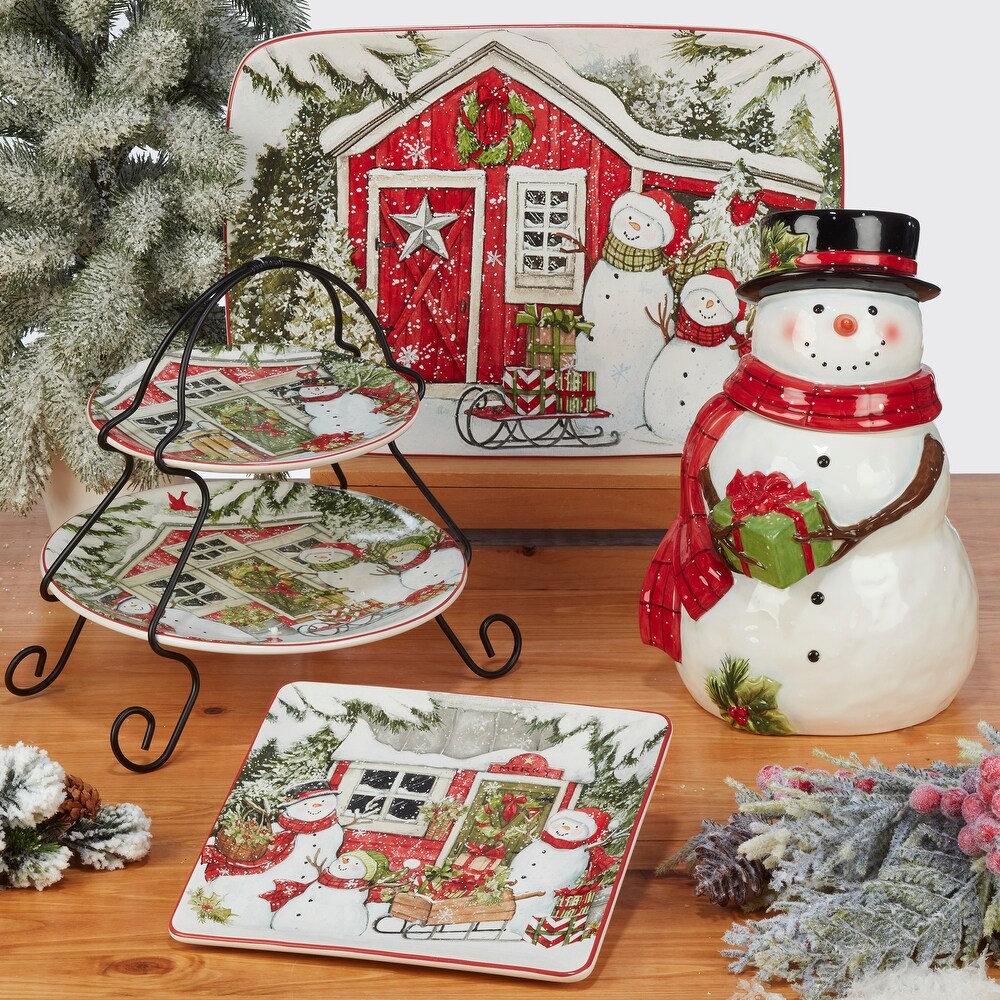 Certified International Snowman's Farmhouse 16 Pc. Dinnerware Set  Service for 4