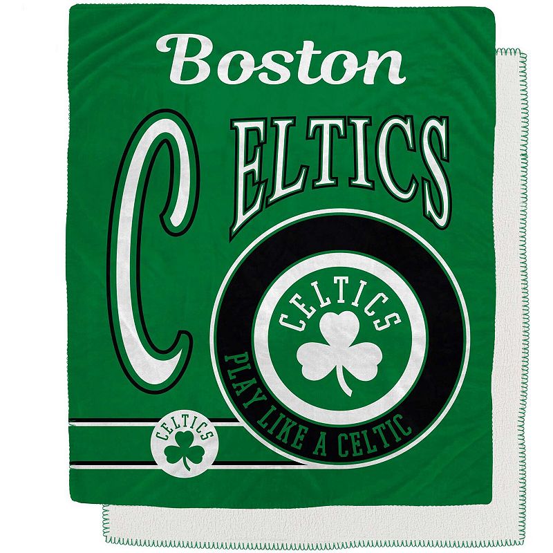 Boston Celtics 50 x 60 Retro Emblem Flannel Fleece Sherpa Blanket