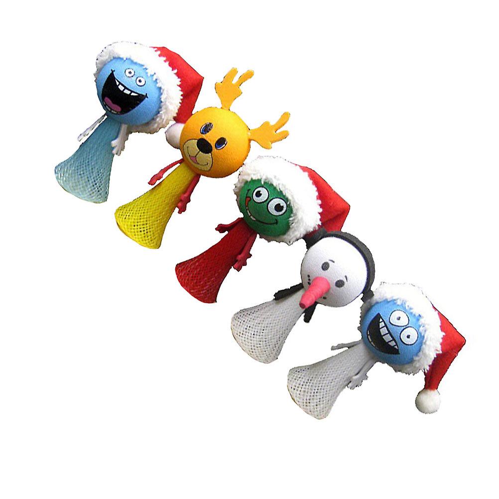 5pcs Christmas Finger Puppets Funny Bounce Toys Simulation Elf Finger Props Interactive Toy Jump Elf For Kid Child (random Style)