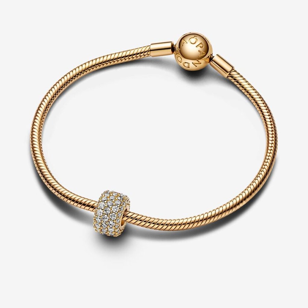 PANDORA  Sparkling Pavé Triple-row Charm - Gold plated