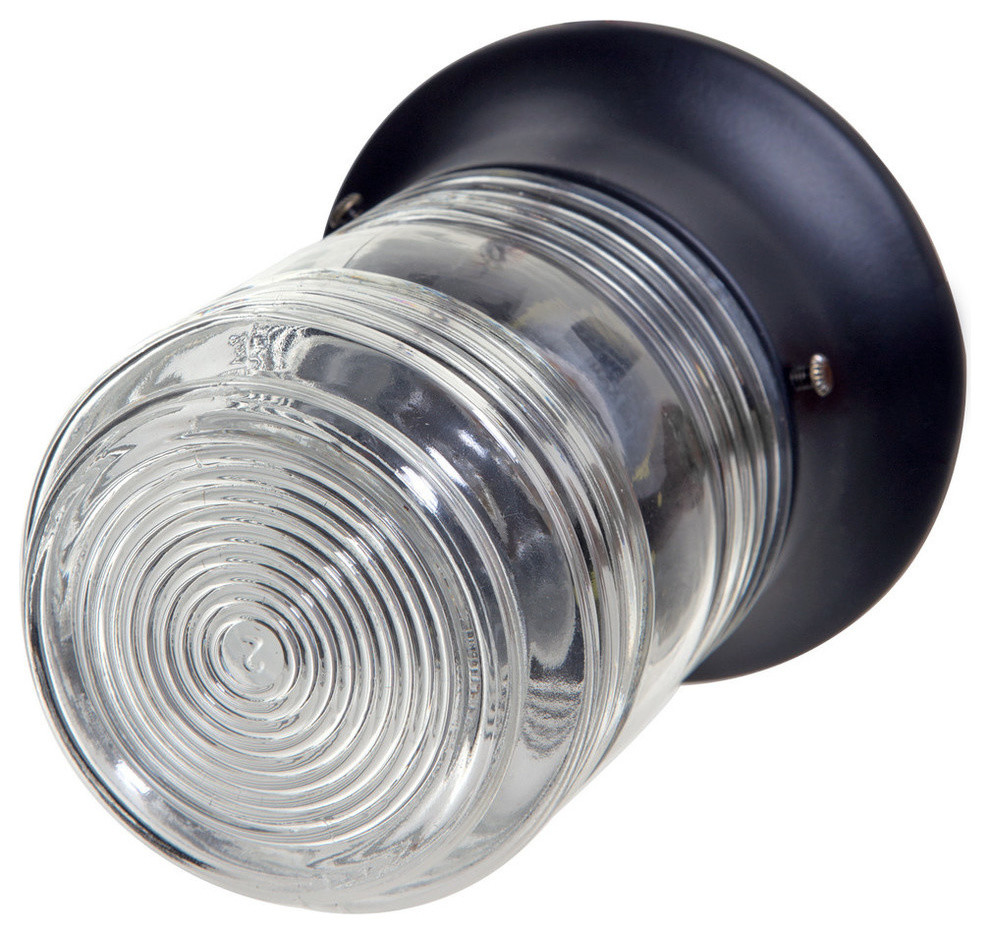 Boston Harbor HV 66919 BK3L Jelly Jar Porch Light Fixture  Black   Beach Style   Outdoor Flush mount Ceiling Lighting   by Life and Home  Houzz