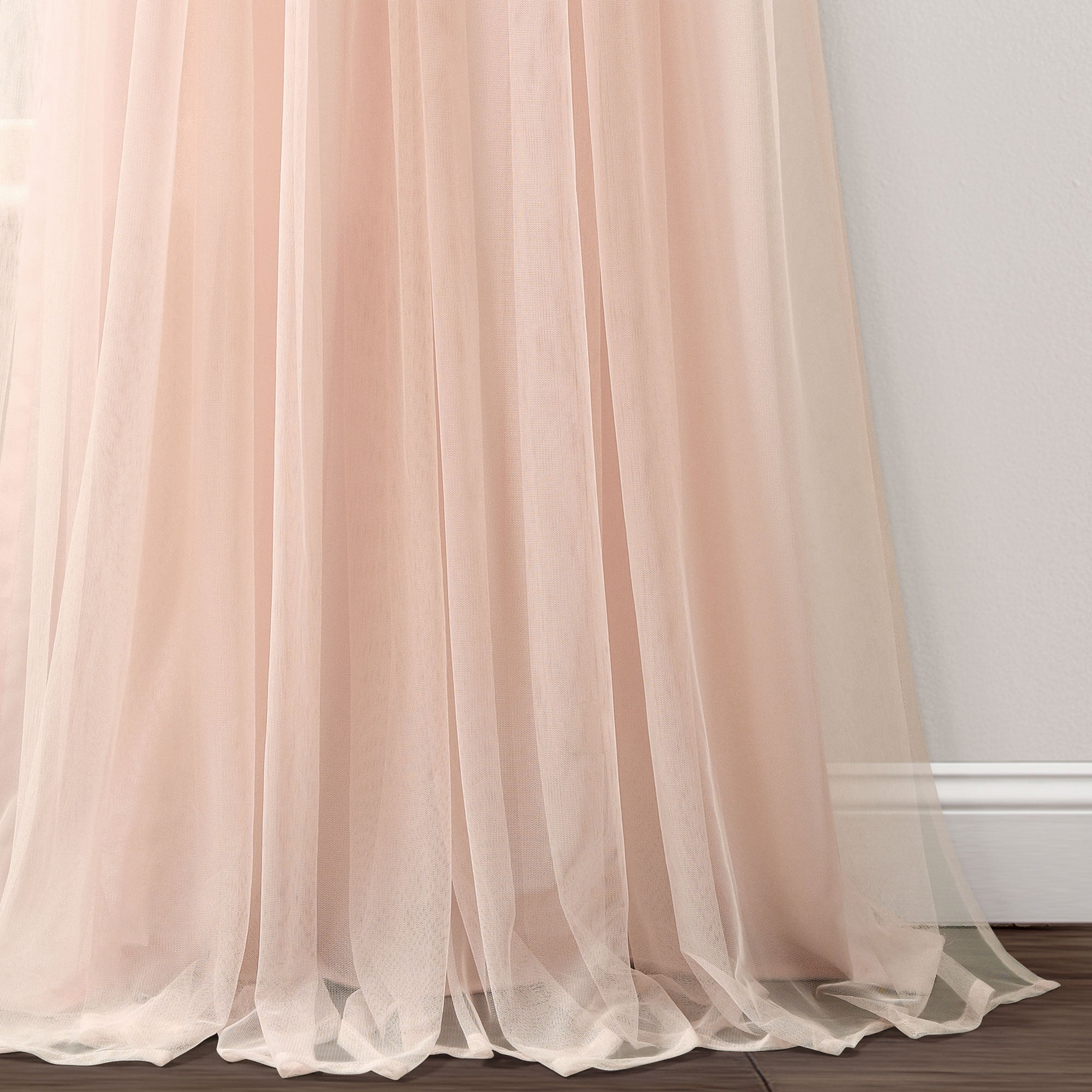 Tulle Skirt Solid Window Curtain Panel Set