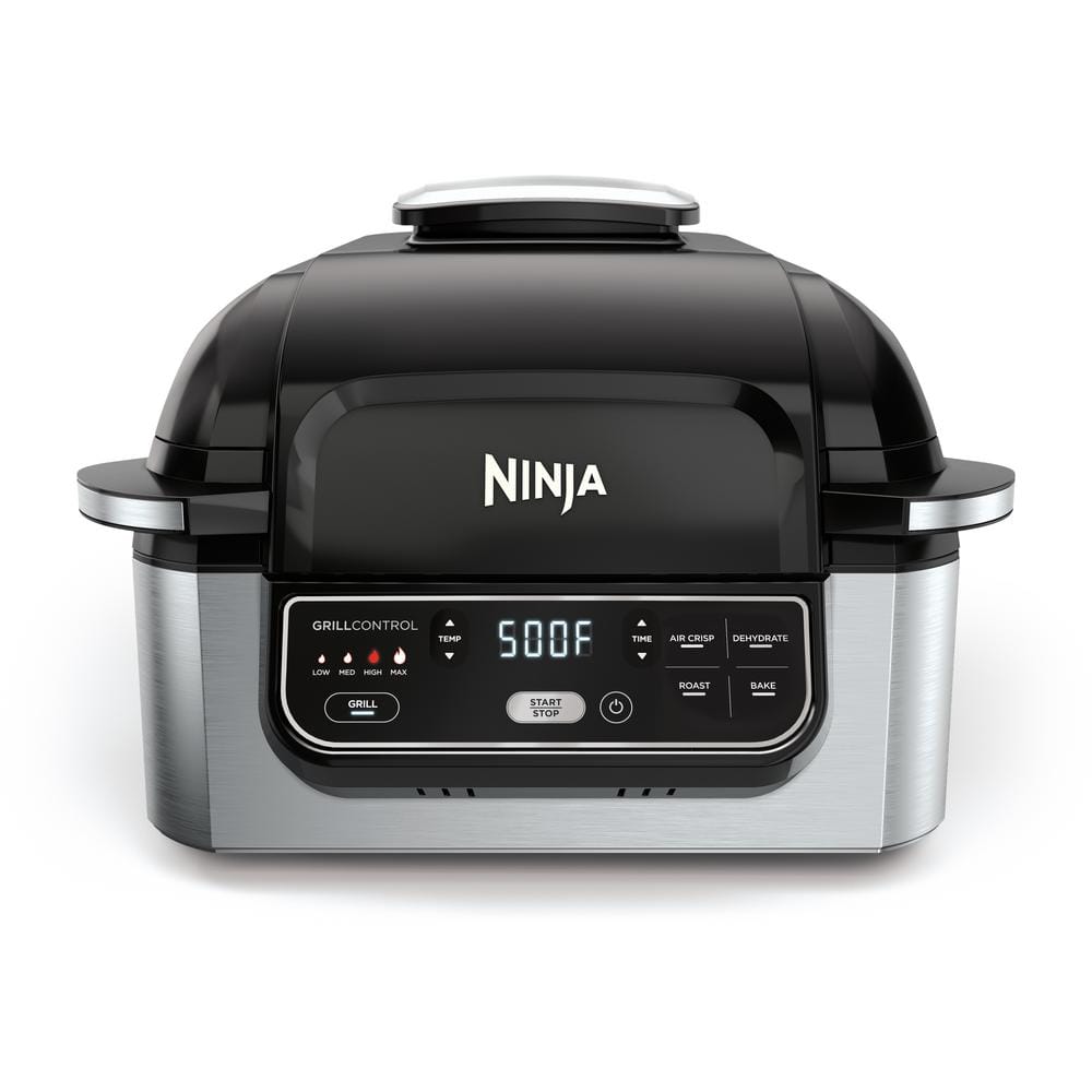 NINJA Foodi 5-in-1 Indoor Grill with 4 Qt. Air Fryer, Roast, Bake, Dehydrate and Cyclonic Grilling (AG301) AG301