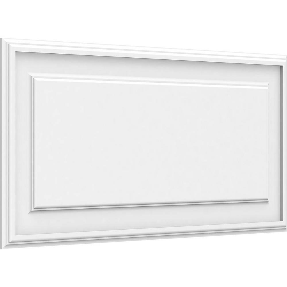 Ekena Millwork 58 in. x 2-56 ft. x 1-13 ft. Legacy Raised Panel White PVC Decorative Wall Panel WALP34X16X062LEG