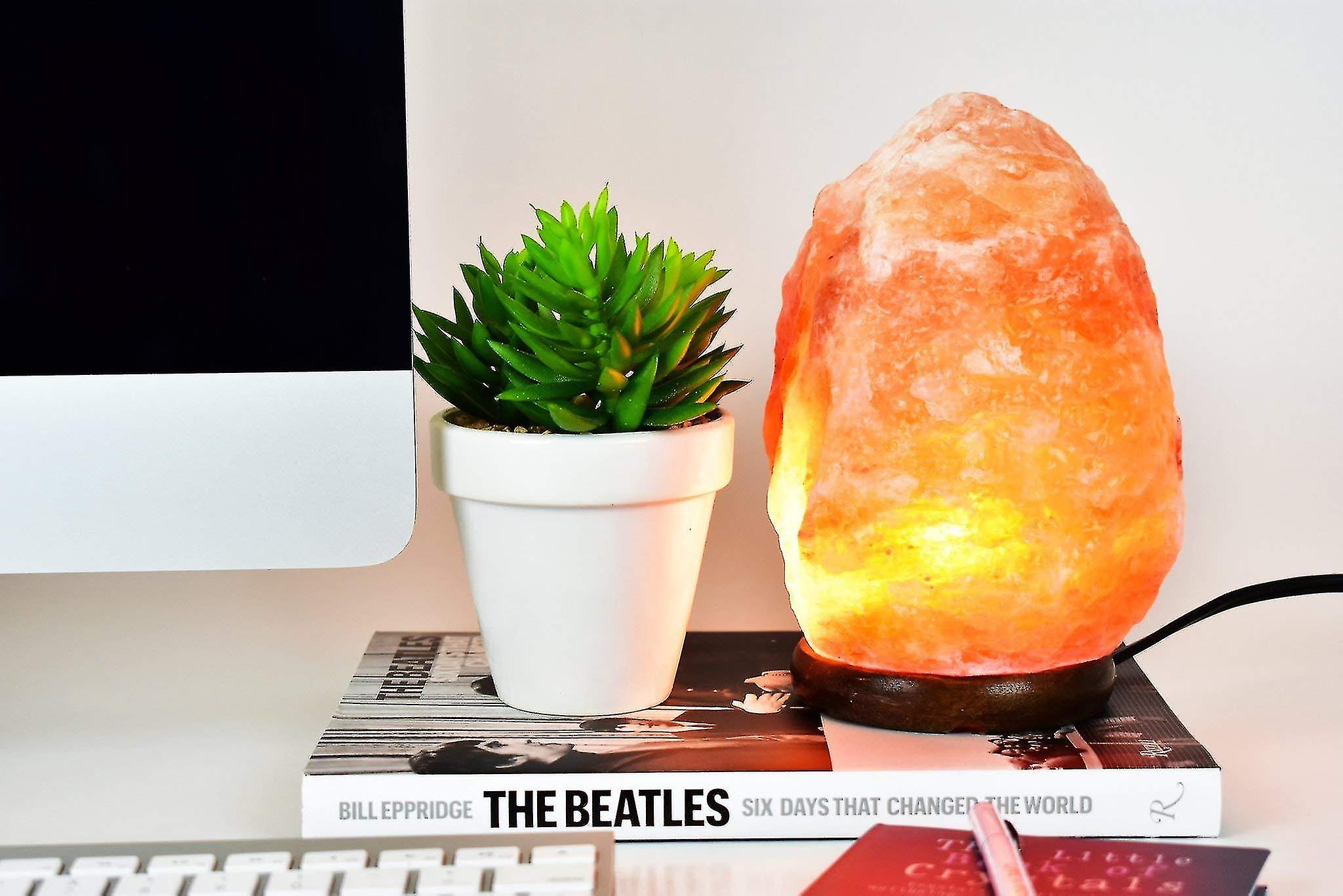 Salt Lamp Premium 100% Natural Himalayan Salt Lamp Hand Crafted Wooden Base Salt Lamps Himalayan