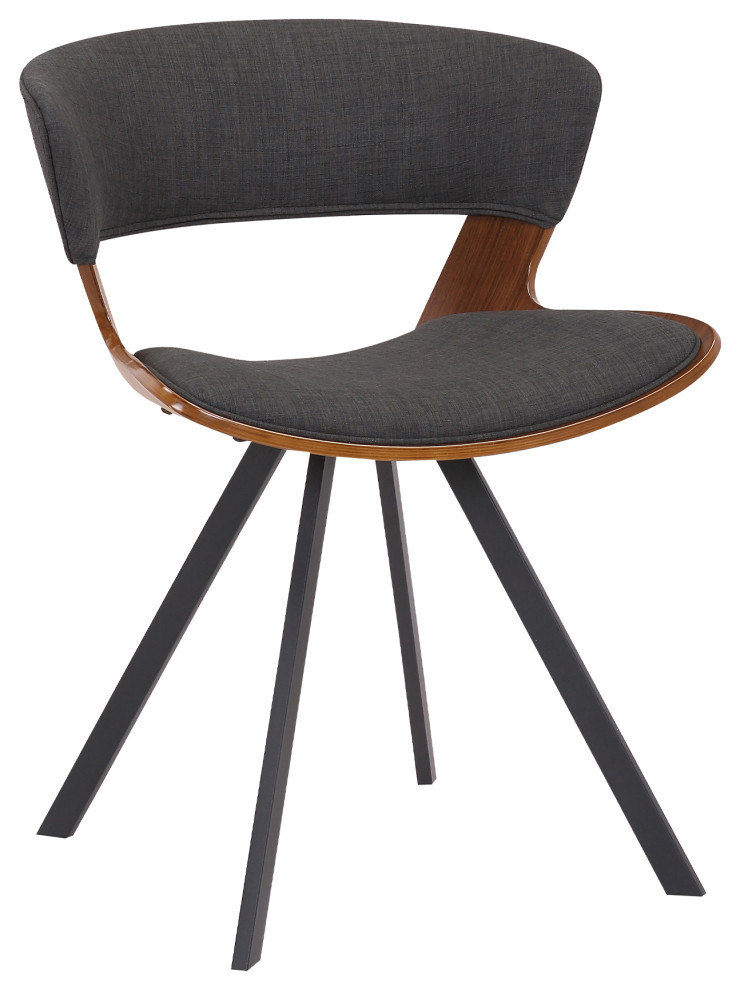 Ulric Wood and Metal Modern Dining Room Accent Chair   Midcentury   Dining Chairs   by Armen Living  Houzz