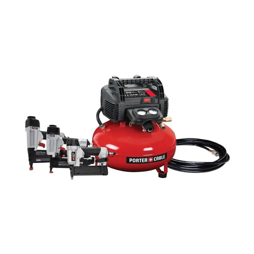 Porter-Cable 6 Gal. Portable Electric Air Compressor With 16-Gauge， 18-Gauge and 23-Gauge Nailer Combo Kit (3-Tool)