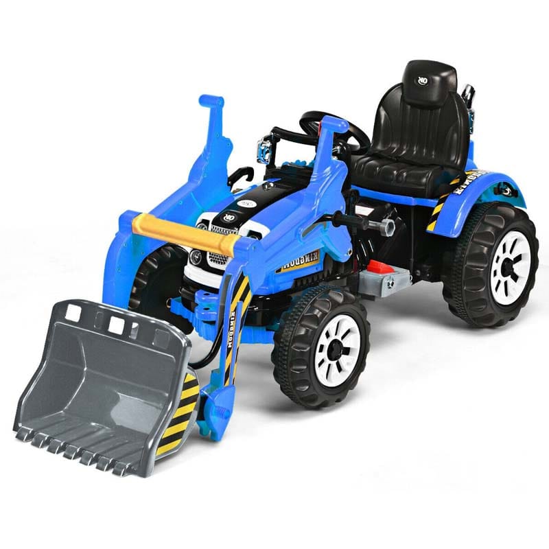 Kids Ride on Excavator, 12V Battery Powered Construction Vehicles Dumper Truck Toy with Front Loader Shovel