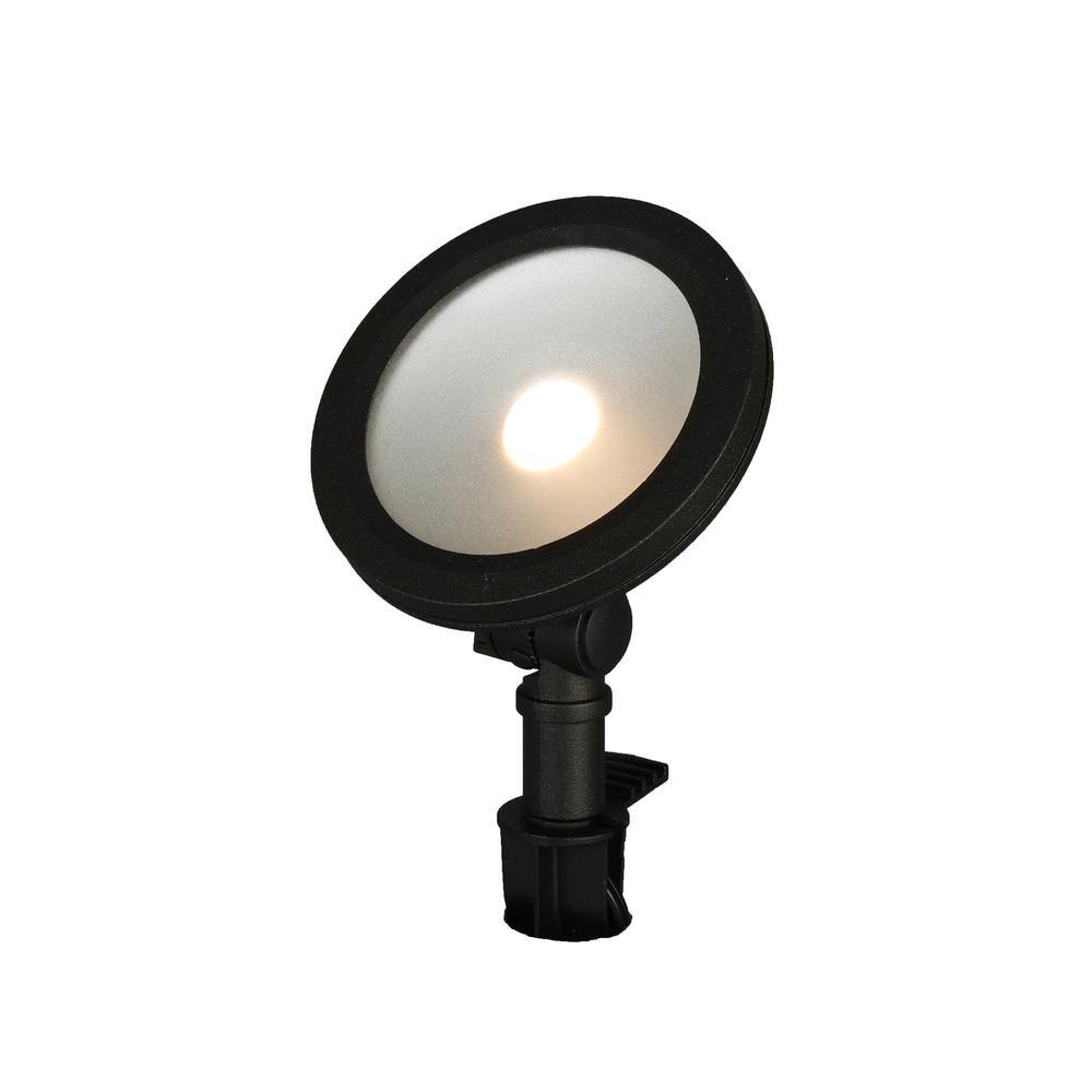 Hampton Bay 9.8-Watt Black Adjustable Light Color Outdoor Integrated LED Landscape Flood Light IWH5101L-2