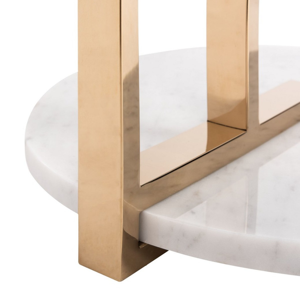 Basanti Marble End Table   Contemporary   Side Tables And End Tables   by Peachtree Fine Furniture  Houzz