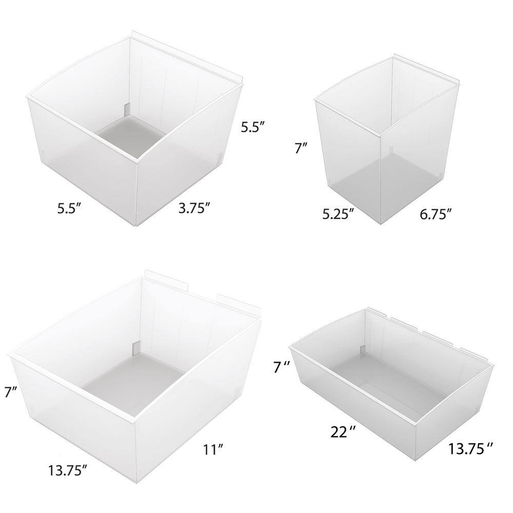 Proslat Probin Slatwall Clear Storage Bin Kit (18-Pack) 03250