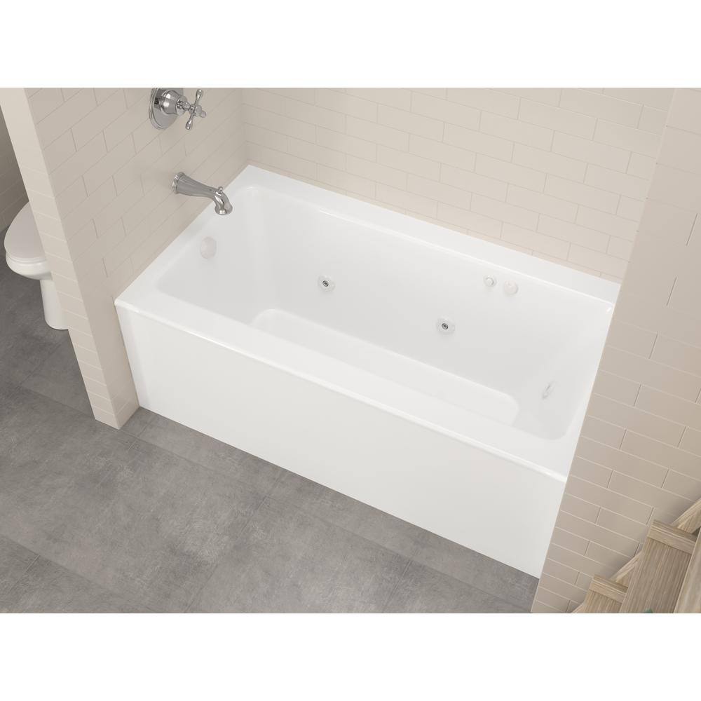 Universal Tubs Amber 5 ft. Acrylic Rectangular Drop-in Whirlpool Bathtub in White HD3060SHWL