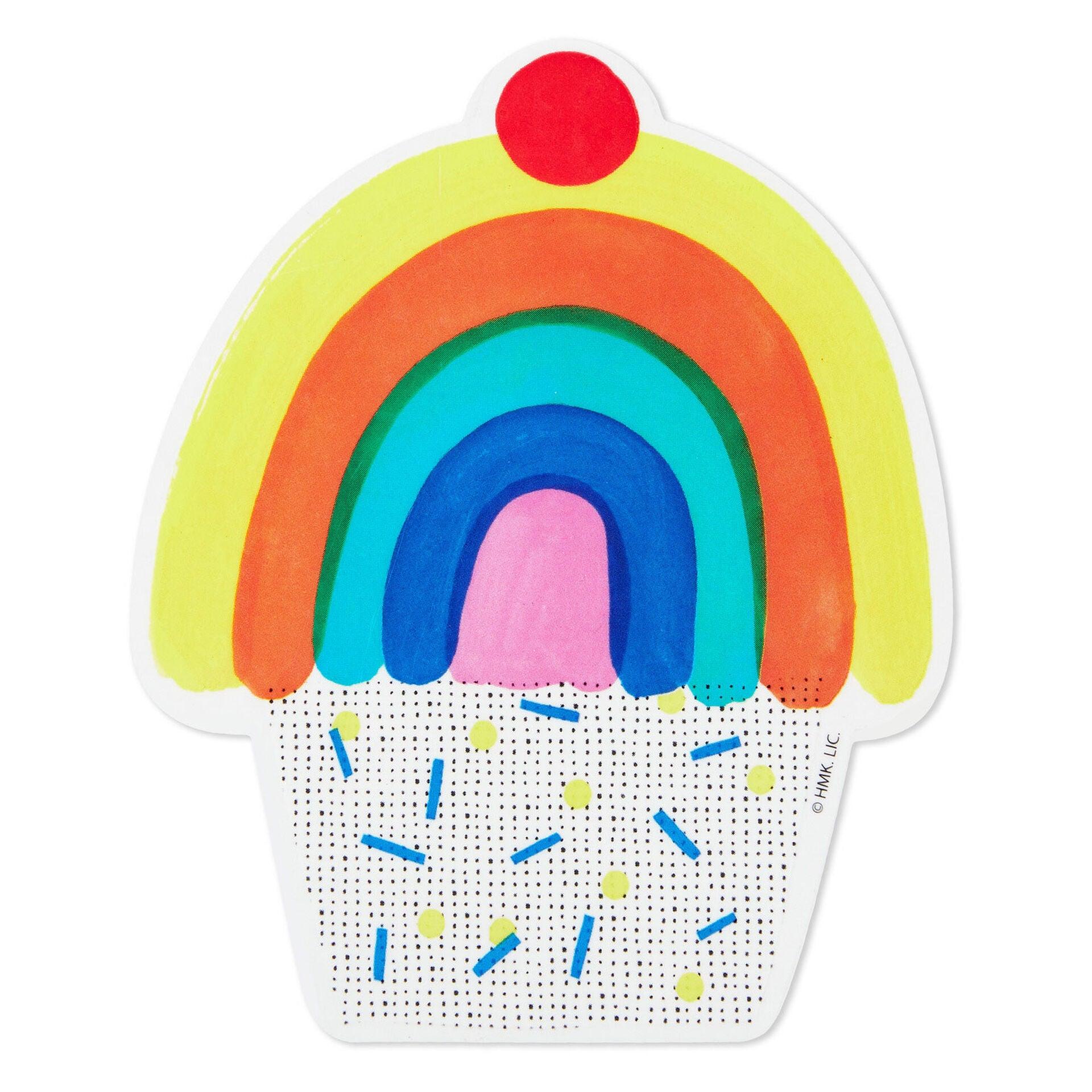 Hallmark  Cupcake with Rainbow Icing Vinyl Decal