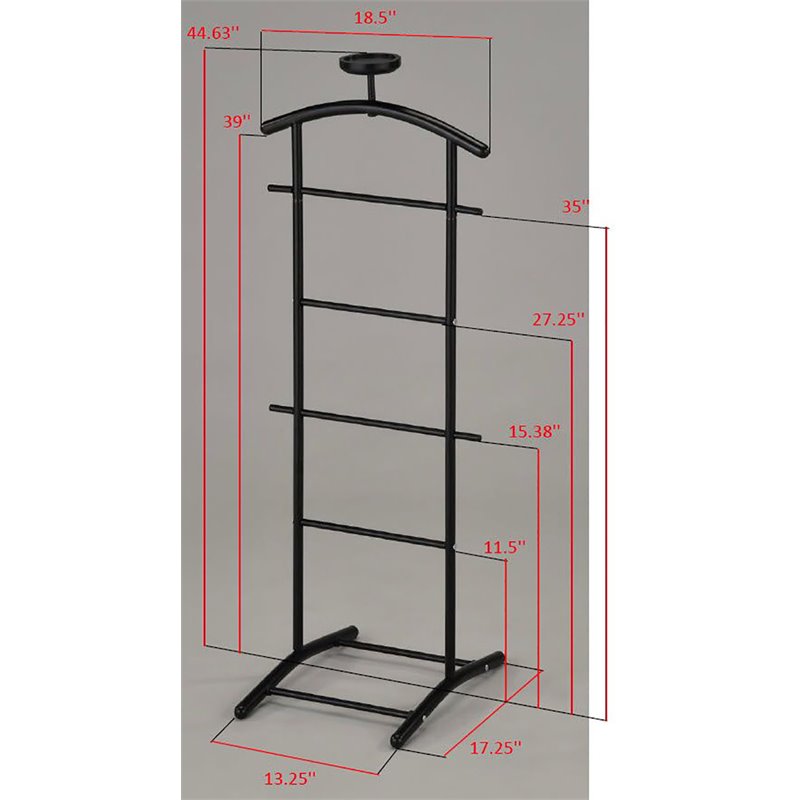 Pilaster Designs Carlsen Modern Metal Suit Valet Stand in Black