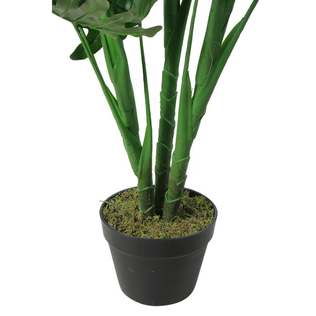 Green Potted Philodendron Selloum Artificial Plant