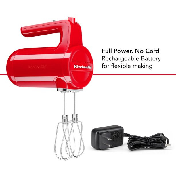 KitchenAid Cordless 7 Speed Hand Mixer， Passion Red