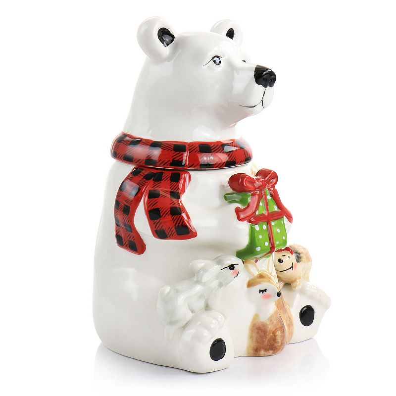 Gibson Home Polar Friend Durastone 8.5in  Holiday Cookie Jar