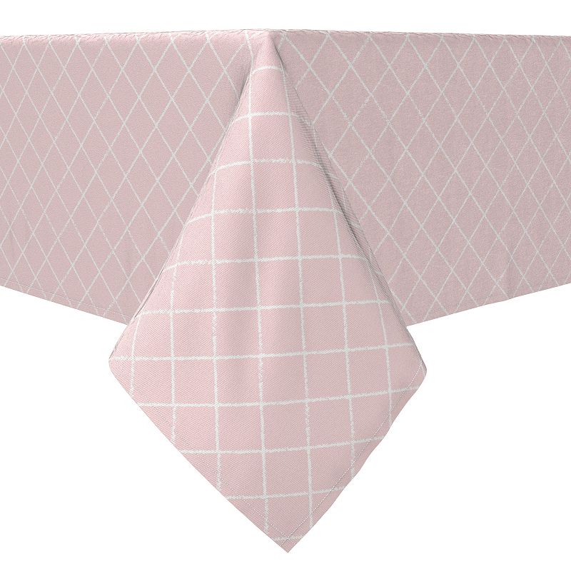 Square Tablecloth， 100% Cotton， 60x60， Diagonal Check Pink