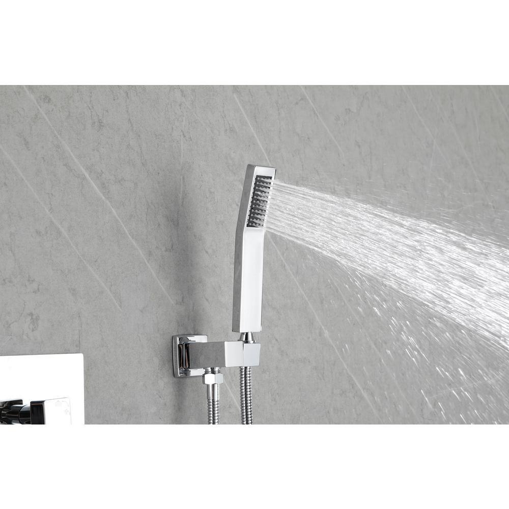 Lukvuzo High Pressure 12 in. Shower Head Brass Wall Bar Shower Kit with Hand Shower in Chrome HDSA11FS020